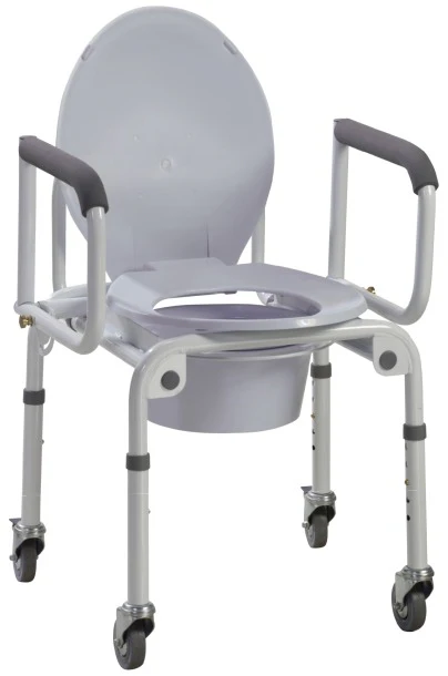 Standard Commode with Wheels and drop arms 