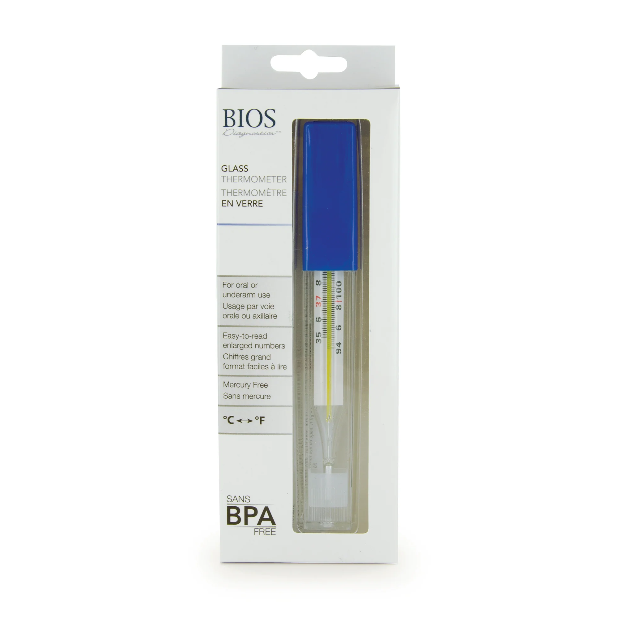 Glass Fever Thermometer - Mercury Free